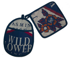 Wild Flower Oven Mitt & Pan Holder Set